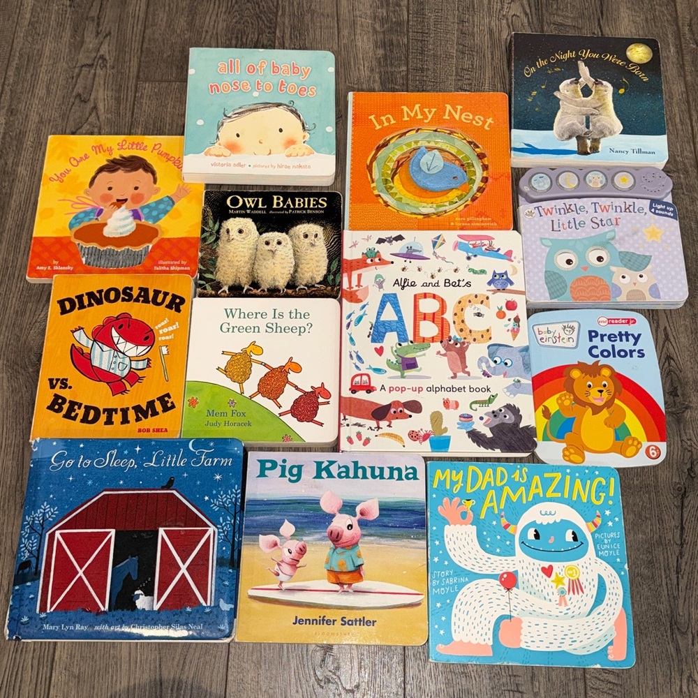 Baby board book bundle- go to sleep little farm, on the night you were born, etc